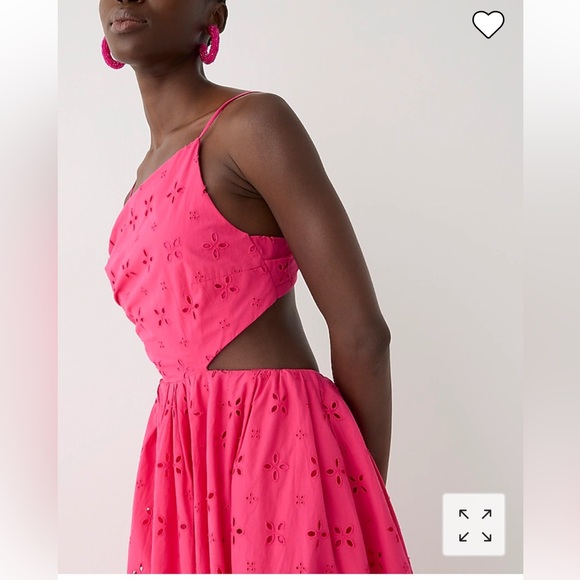 NWT J.Crew Collection side-cutout midi dress in pink eyelet Style BP898 - Picture 3 of 7